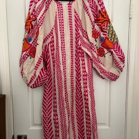 FARM Rio Pink and Orange Long Sleeve Dress - Picture 6 of 7